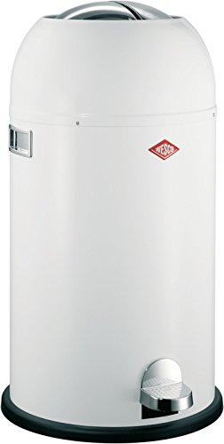 Wesco 184 631 Kickmaster Abfallsammler 33 Liter weiß, 37.5 x 37.5 x 69cm
