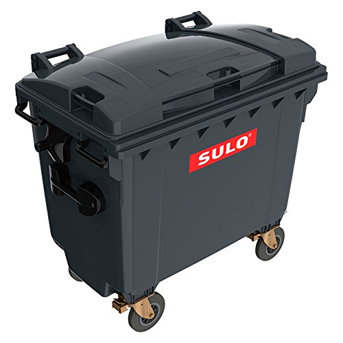 SULO Müllgroßcontainer MGB 660 Liter mit Flachdeckel (FD) Müllcontainer Mülltonne Abfallcontainer Abfalltonne (Grau)