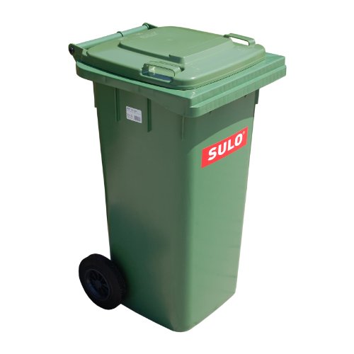 Sulo 120 Liter Müllbehälter Mülltonne Abfalltonne | Grün | Für alle DIN-Kammschüttungen |Made in DE| Extra Starker Kunststoff | Vollgummiräder | Leicht zu Reinigen | UV-Fest
