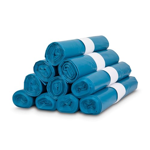 TONECO Profi Müllsäcke 100 Stück Extra Starke Abfallsäcke - 70 cm x 110 cm - Blaue Müllbeutel 120L - 10 Rollen - super stabil - 100% recycelte Folie (10)