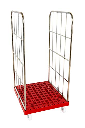 der ROLLENDE SHOP Rollbehälter 1450 mm 2-seitig gebraucht, Rot, Kunststoff, Kompakt, 4 Rollen, Traglast 500 kg