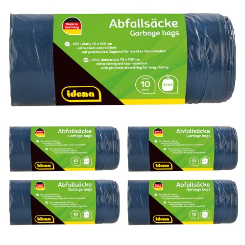 Idena Abfallsäcke 120 Liter Blau, 5 Rollen à 10 Stück