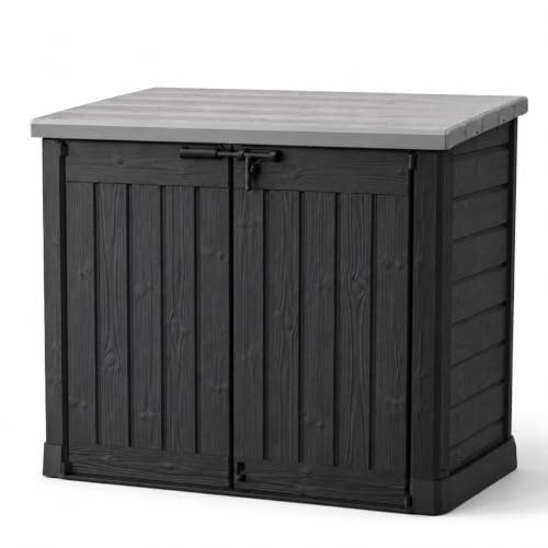 Koll Living Gartenbox Mülltonnenbox Gerätebox Schuppen für 2X 240 Liter Mülltonnen - 100% schimmelfrei durch Belüftung - Modell 2027