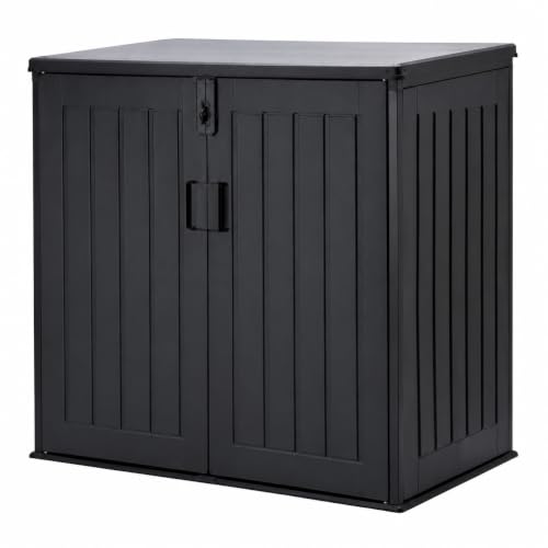 Koll Living Mülltonnenbox Soraya 775 Liter | 115 x 71 x 113 cm | für Mülltonnen, Gartengeräte & Spielzeug | Schwarz | abschließbar | UV- & witterungesbeständig