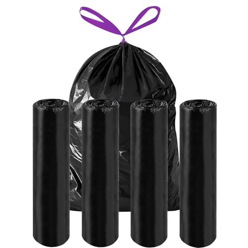 LOPYXBR 60 Stück Müllsäcke 120L Extra Stark, 77x100cm Küchen Dicke Kunststoff-Müllbeutel, Schwarz Trash Bags mit Tragegriff, Reißfest und Flüssigkeitsdicht Mülltüten, Tragegriff Abfallbeutel