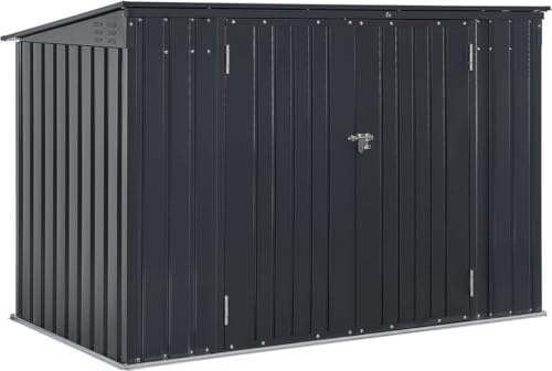 Juskys 3er Mülltonnenbox Namur 3 x 120 Liter Tonnen - 2m² - 2 Türen - Metall Mülltonnenverkleidung Müllbox Müllhaus Aufbewahrungsbox