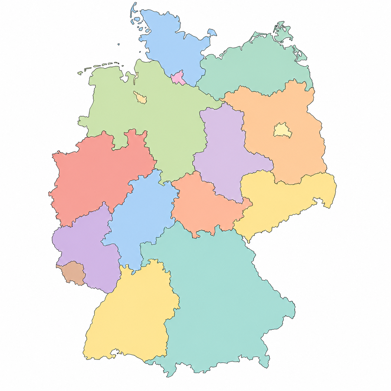 Deutschlandkarte mit allen Bundesländern